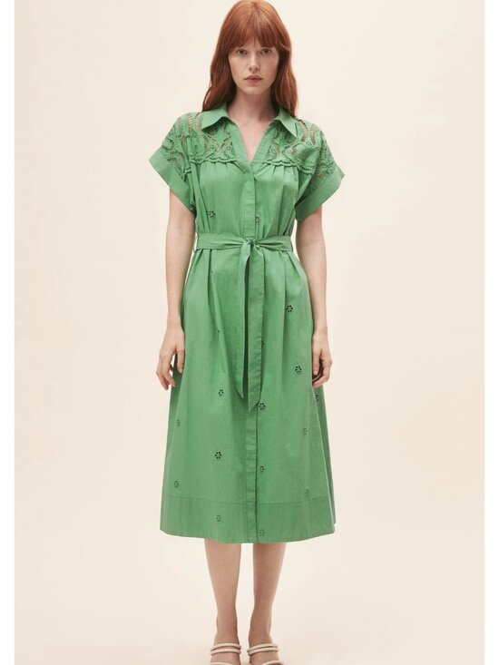 SUNCOO Dresses & Skirts - Suncoo green eyelet Coco dress, size XXS